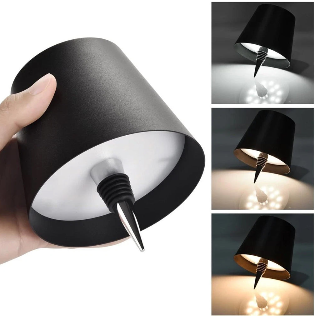 2 Pack LED bouteille de vin lumière touche variable 3 modes de couleur 1200mAh lampe de bouteille rechargeable