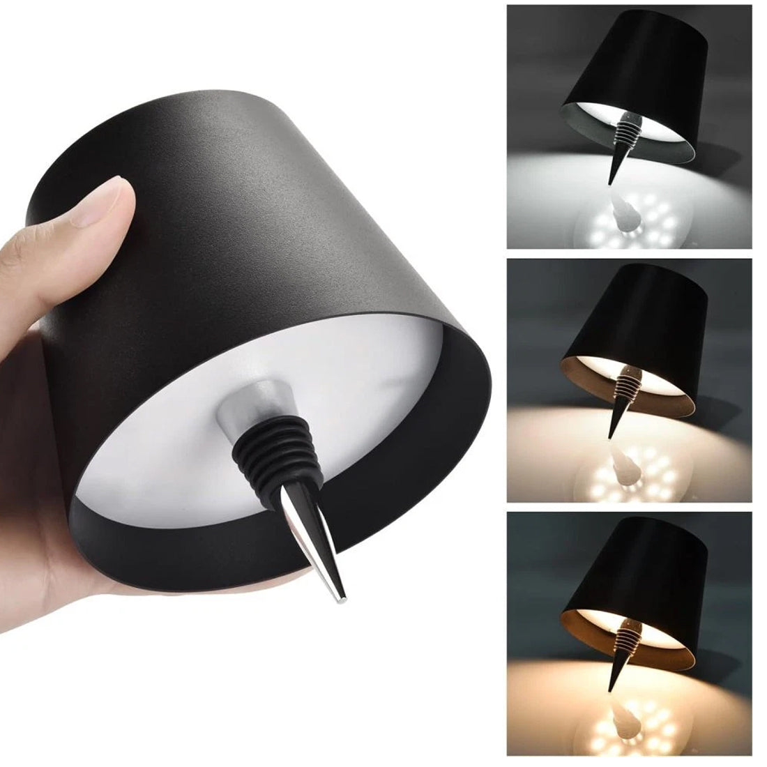 2 Pack LED bouteille de vin lumière touche variable 3 modes de couleur 1200mAh lampe de bouteille rechargeable