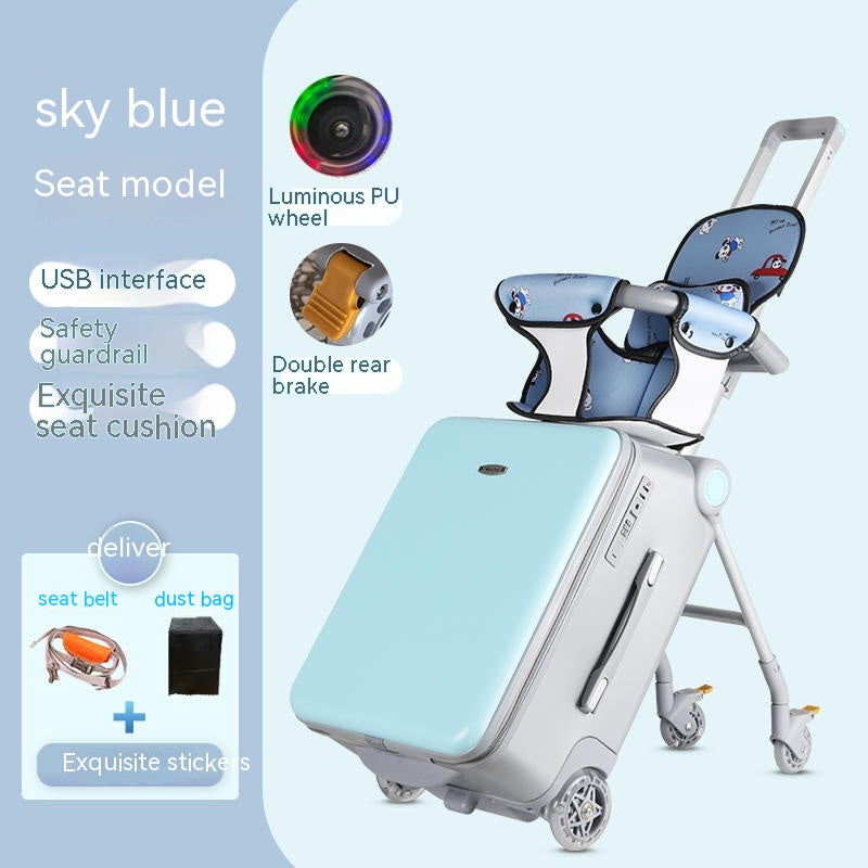 Les enfants peuvent s'asseoir et rouler Trolley Case multifonctionnel