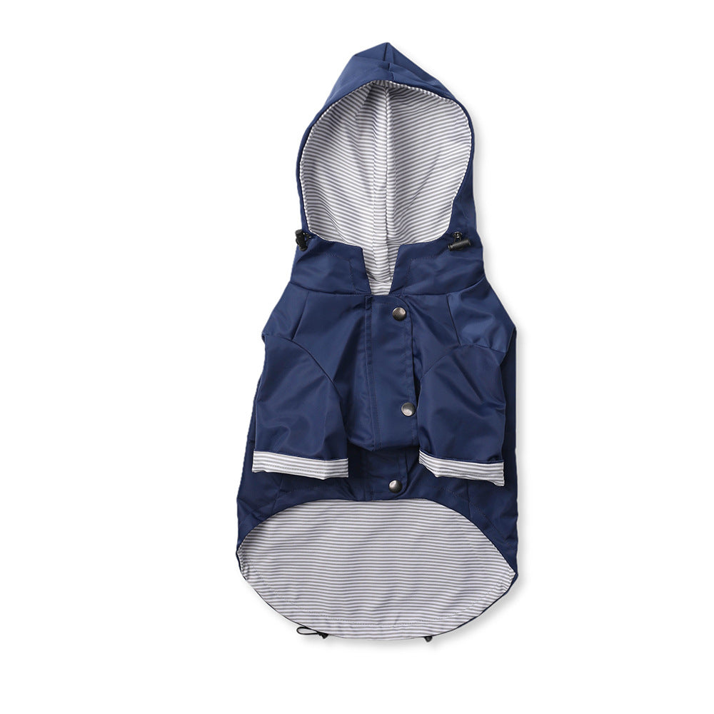 Imperméable au vent British Retro Padded Dog Raincoat