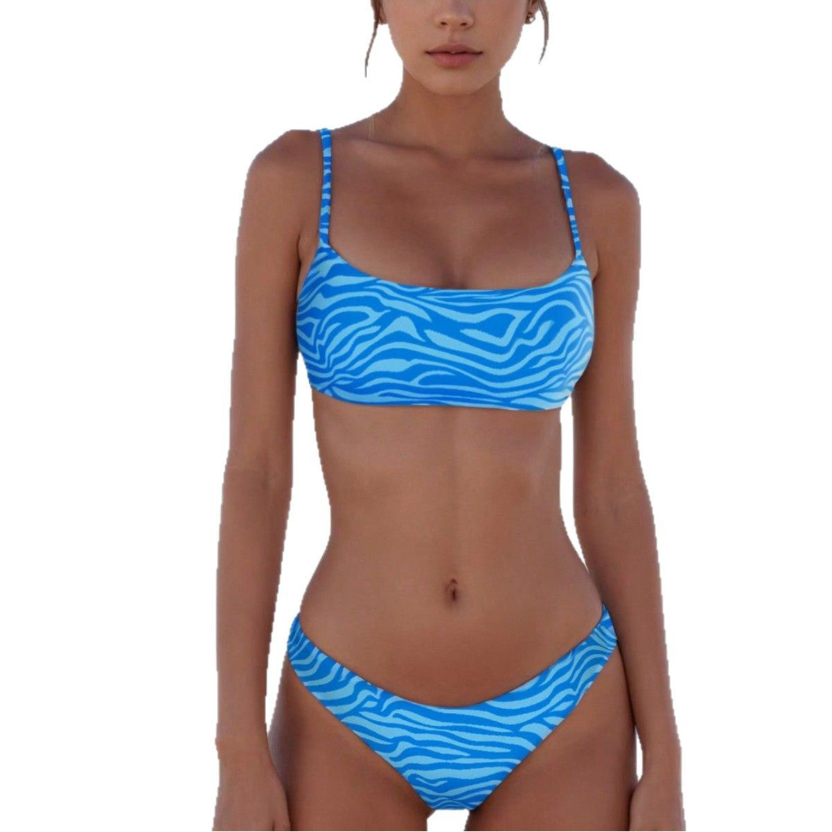 Ensemble polyvalent de bikini sexy imprimé zèbre pour femmes