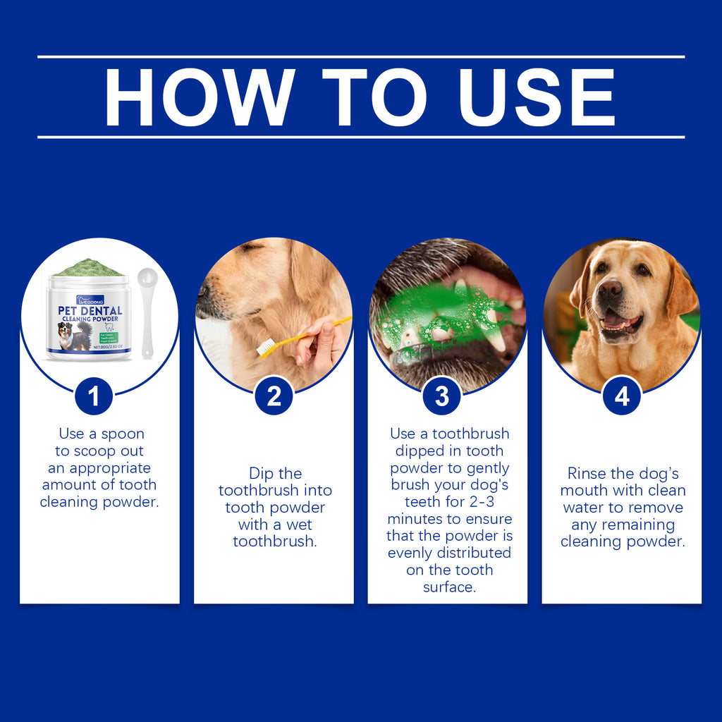 Poudre de nettoyage de dents de chien