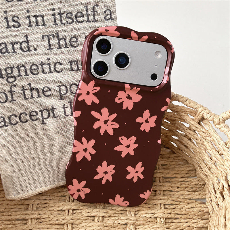 Automne hiver vin rouge modèle floral cas téléphone