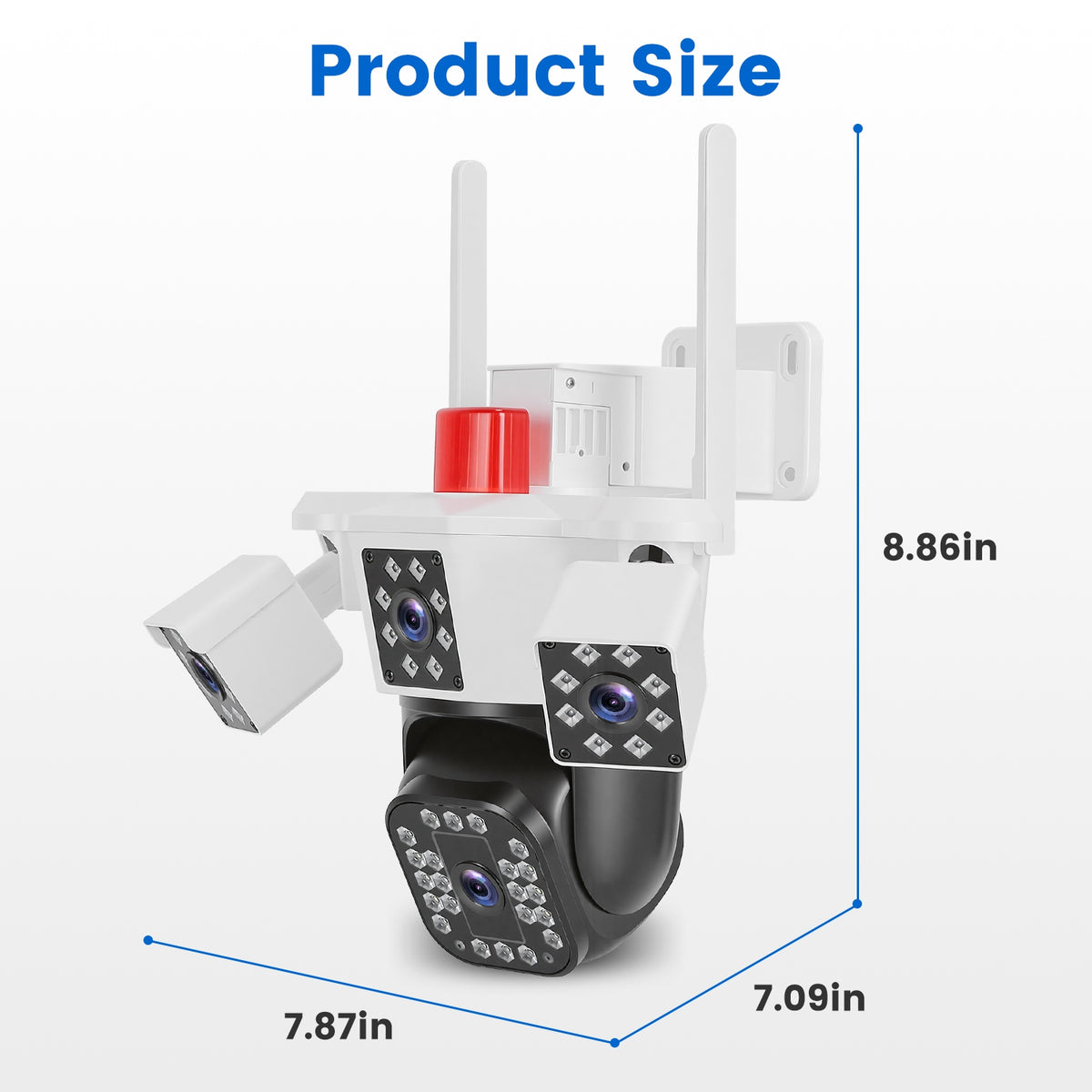 1080P HD 4-Lens Security Camera 360 Degree View WiFi Pan & Tilt Surveillance Camera With F