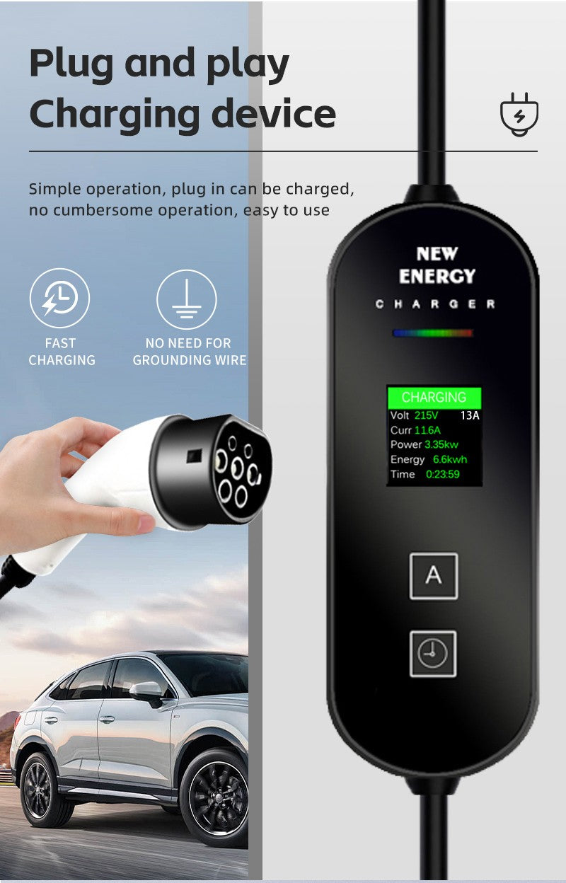 13A EV câble de recharge de type 2 UK Plug 3 broche électrique voiture chargeur 3.5KW
