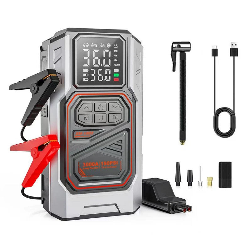 Démarreur de voiture avec pompe à air gonflable 150PSI sans fil