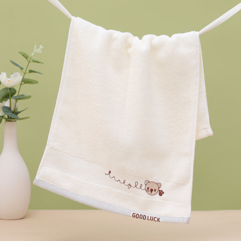 Cute Kids Solid Color Cotton Absorbent Washbasin Towel