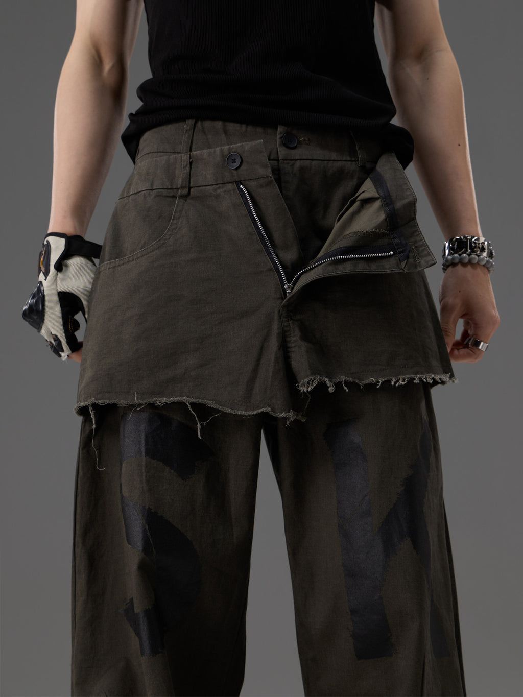 Mock-deux-pièces Design Straight-leg Vêtements de travail Pantalons
