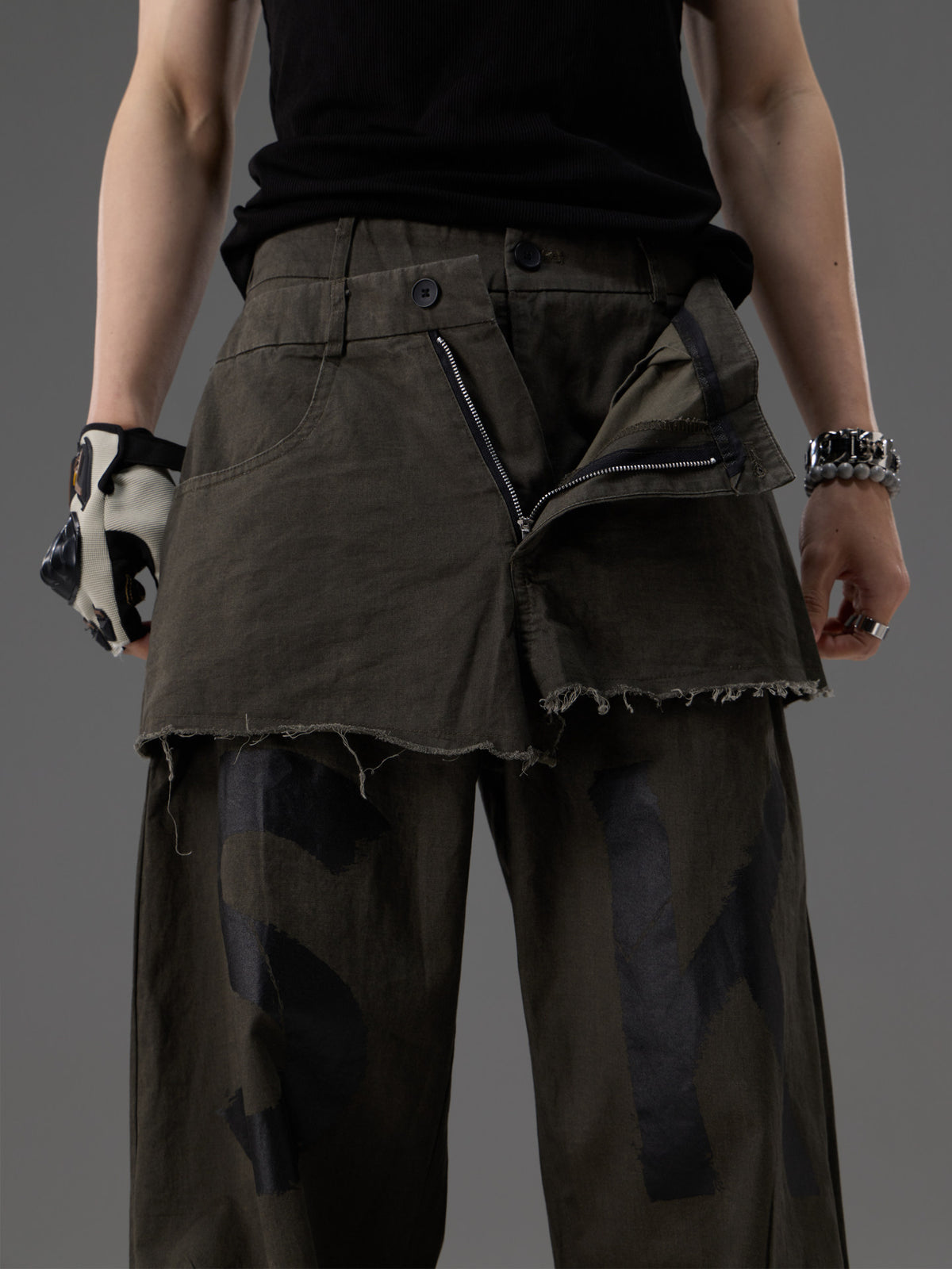 Mock-deux-pièces Design Straight-leg Vêtements de travail Pantalons