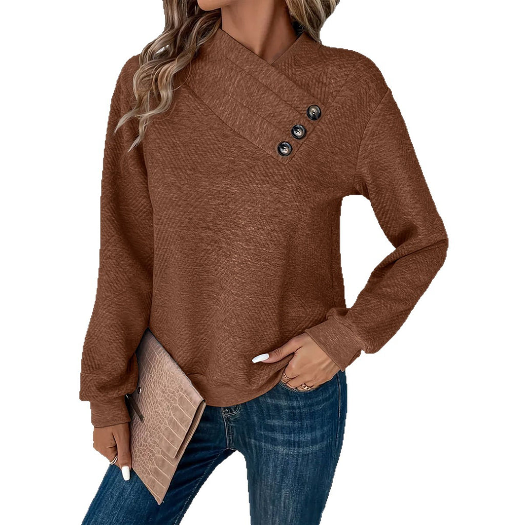 Sweatshirt pull avec un design boutonné et manches longues