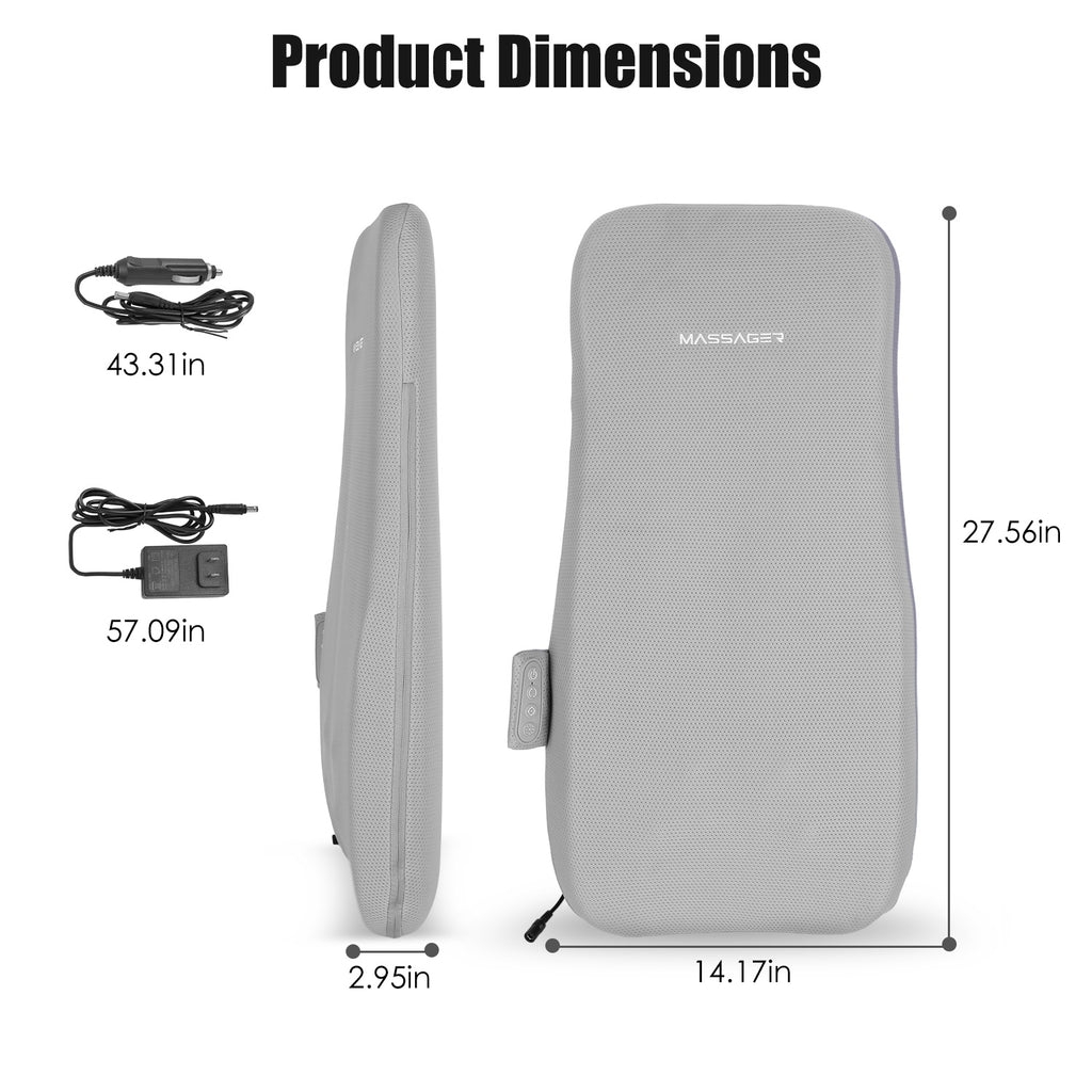 1 Set Massager dos complet avec noeuds à tricoter roulant Chauffage apaisant 3D de tissu profond Shiat