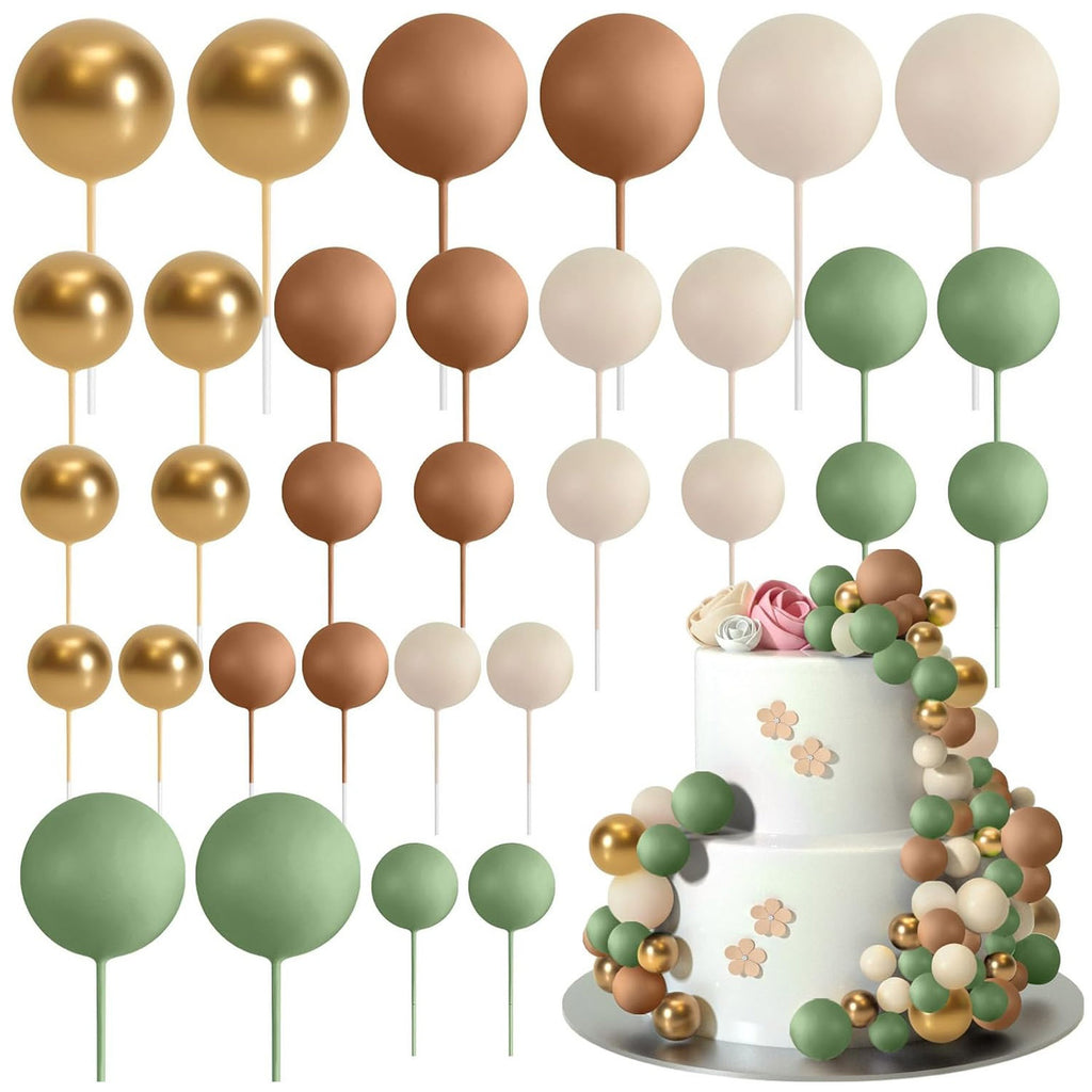 32 Pcset Colorful Mousse Ball Anniversaire Cake Décoration Multi-style Plug-in