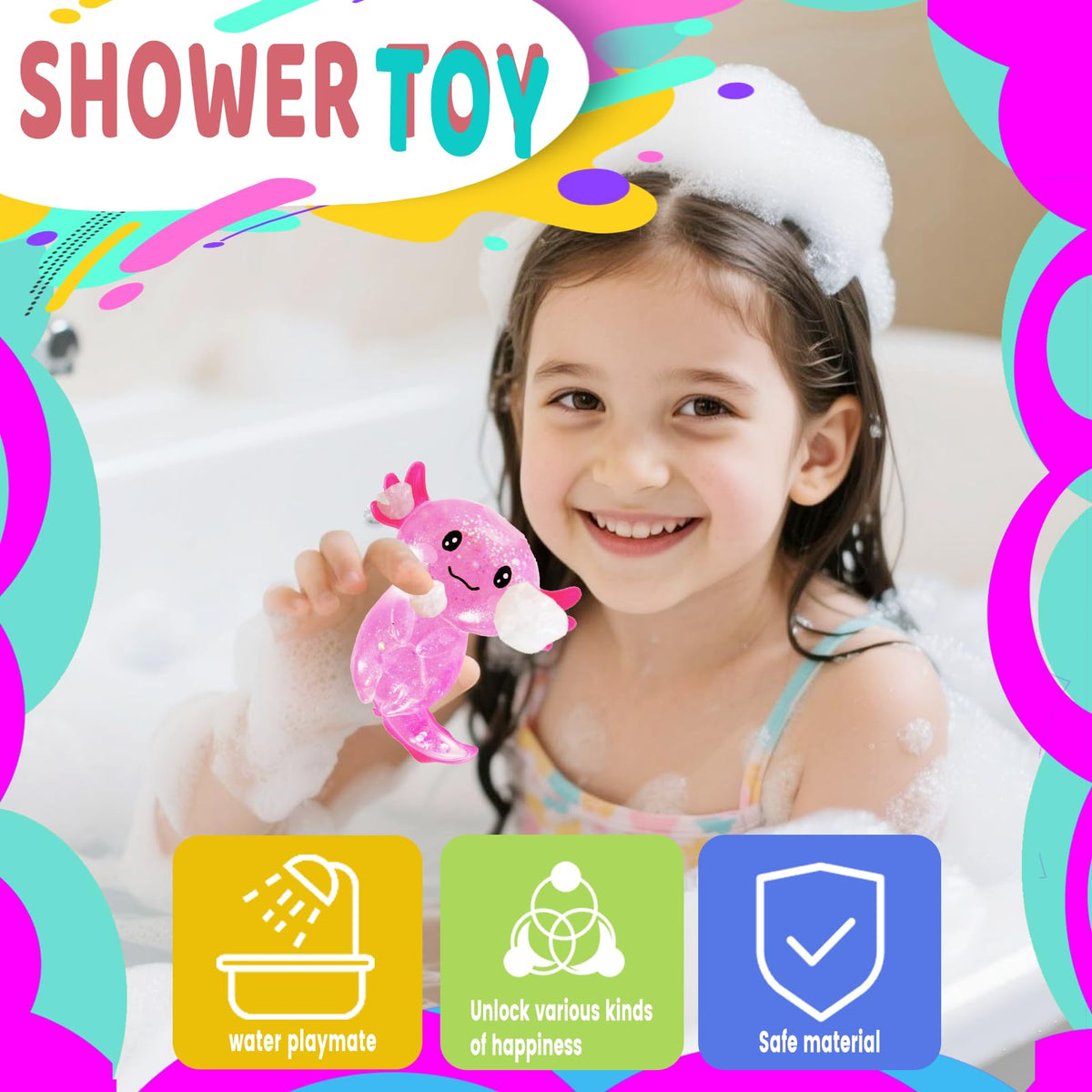 Axolotl Stress Relief Toy Glitter Fidget Toys Mignon Malt Sugar Axolotl Toy Fidget Toys Adul