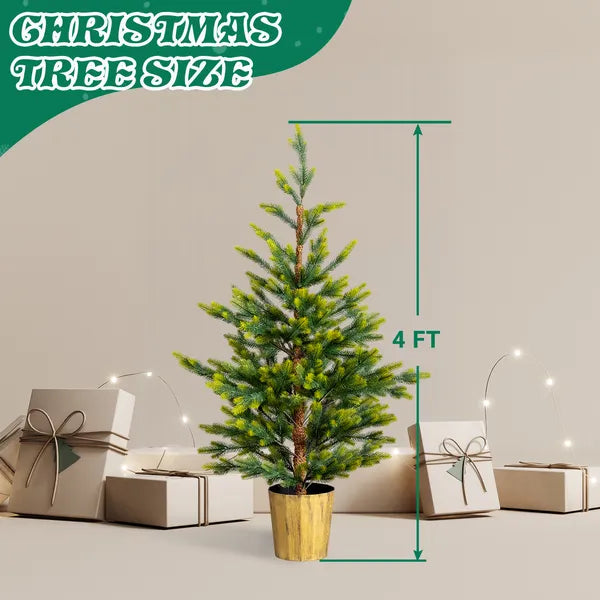 2 Pack 4 FT Dual Tone Arbre de Noël artificiel avec Pot Stand
