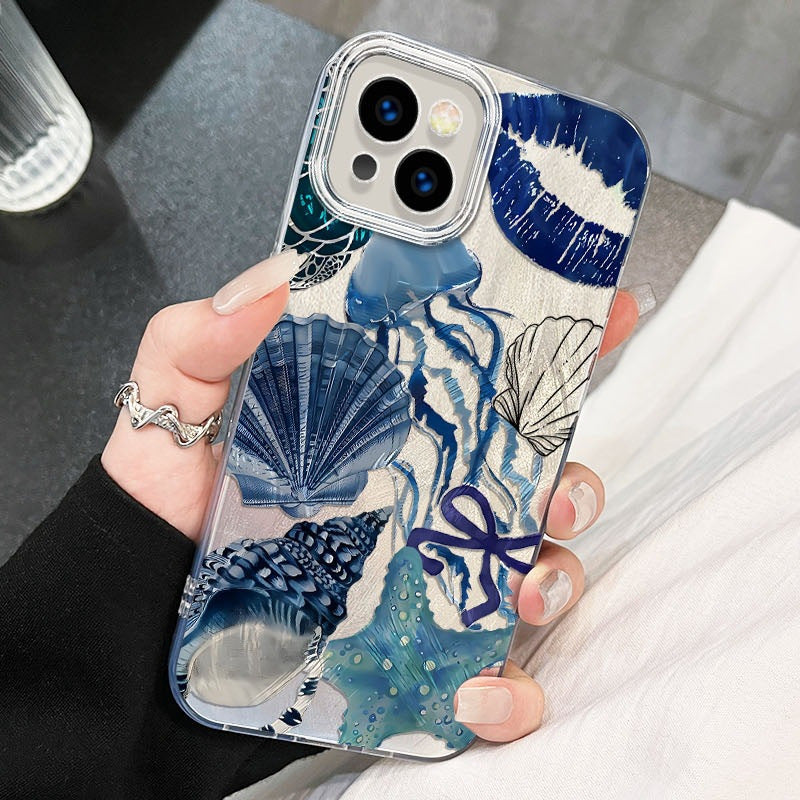 Coral Shell Étui de téléphone en fils de fer à grands trous résistant à la chute