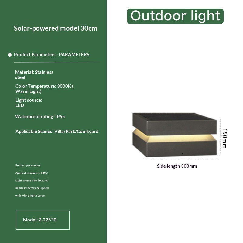 Outdoor waterproof solar Minimalist post light