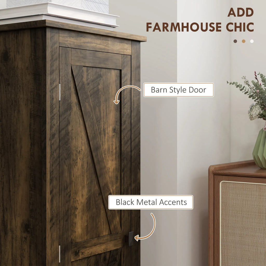 Armoire de rangement de cuisine ferme de 48" avec porte d'étable