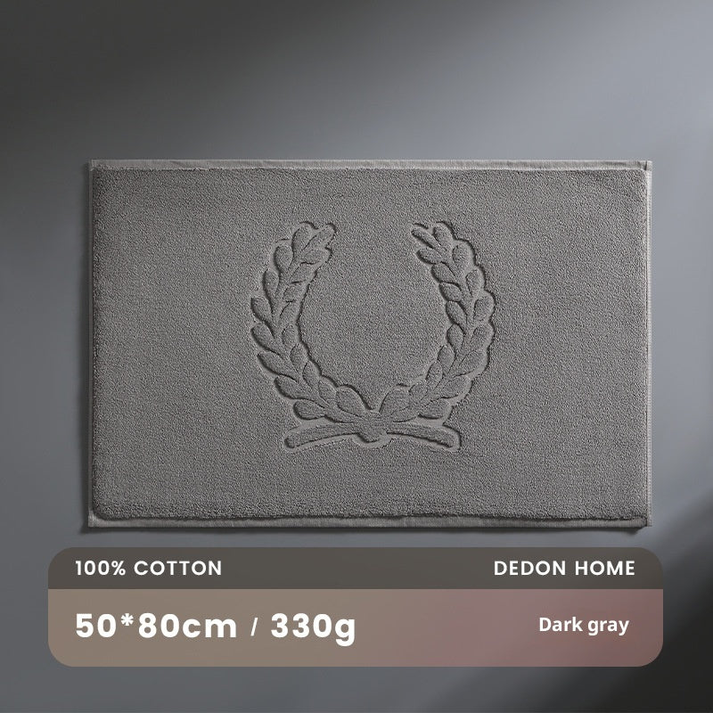 Tapis de salle de bain antidérapant en coton pur, absorbant l'eau