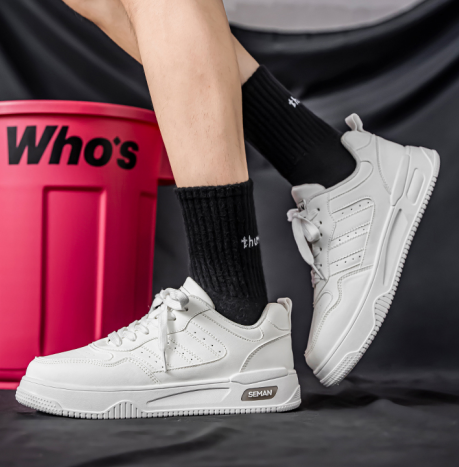 Respirant Blanc Platform Sneakers