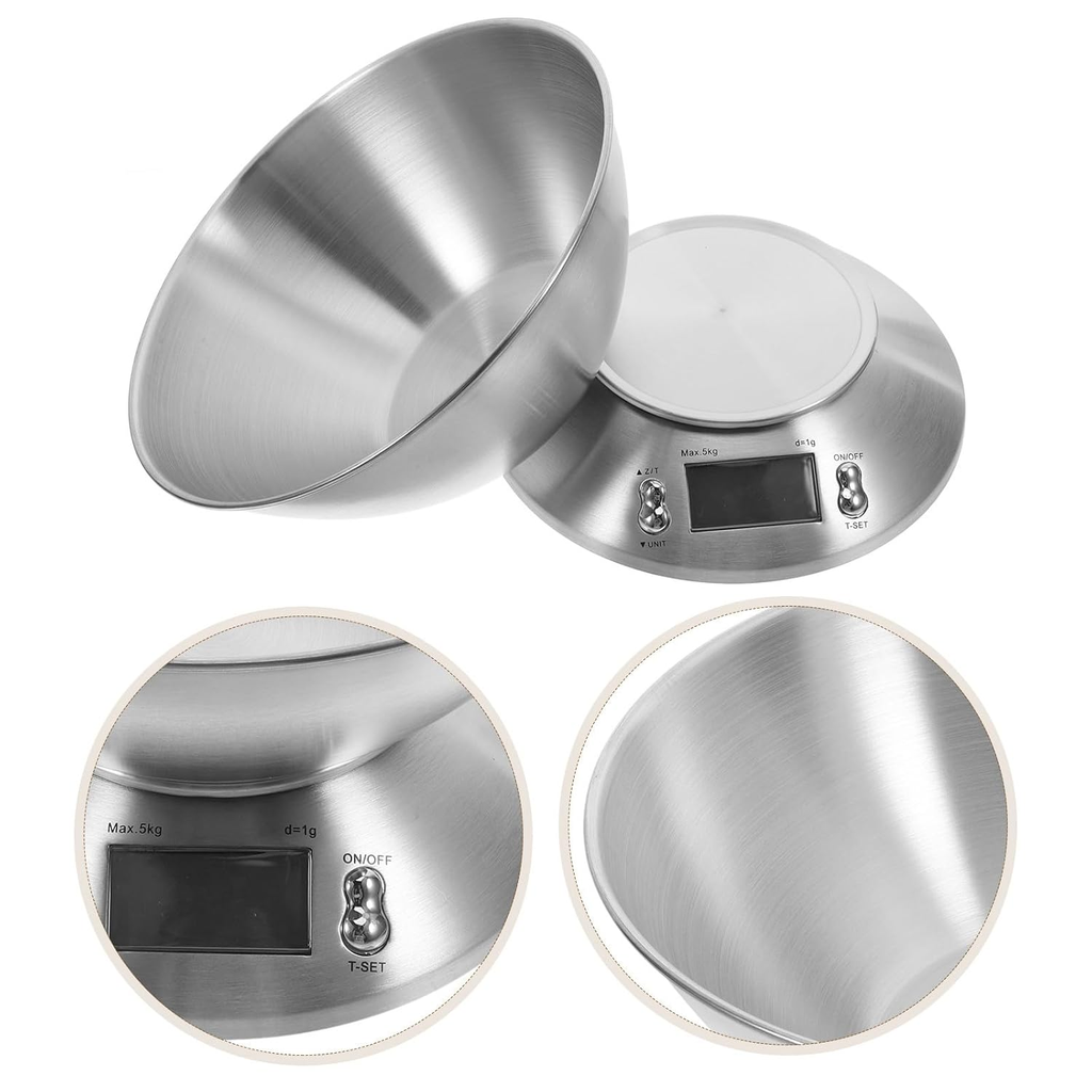 Échelle de cuisine électronique en acier inoxydable compact - Échelle alimentaire de grande capacité - Convient Fo