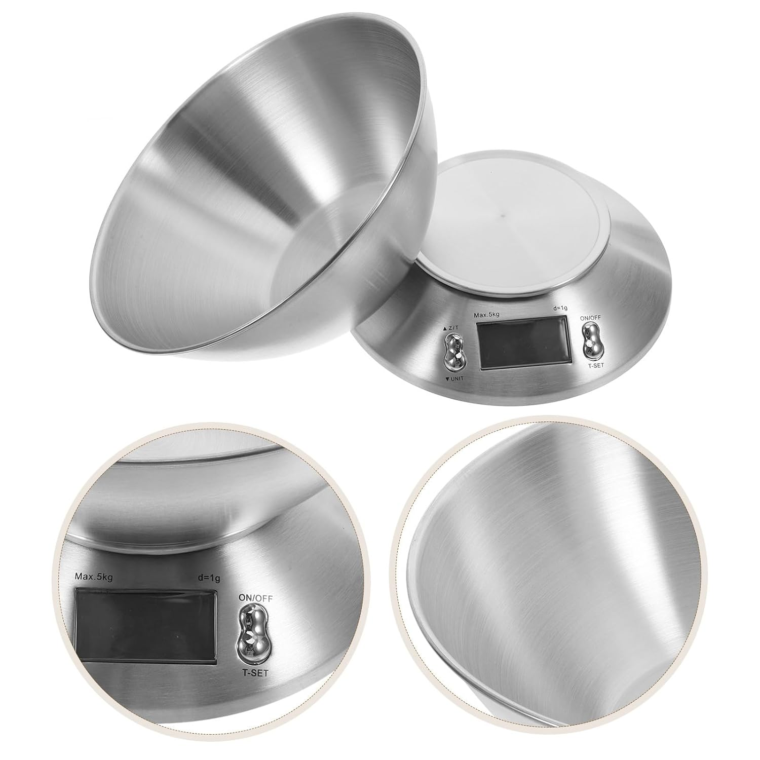 Échelle de cuisine électronique en acier inoxydable compact - Échelle alimentaire de grande capacité - Convient Fo