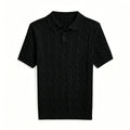 Chemise Polo en tricot de câble Hommes manches courtes T-shirt tricoté casual