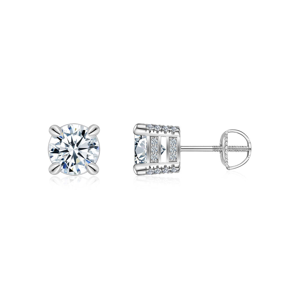 S925 Boucles d'oreilles en argent moussanite Sterling