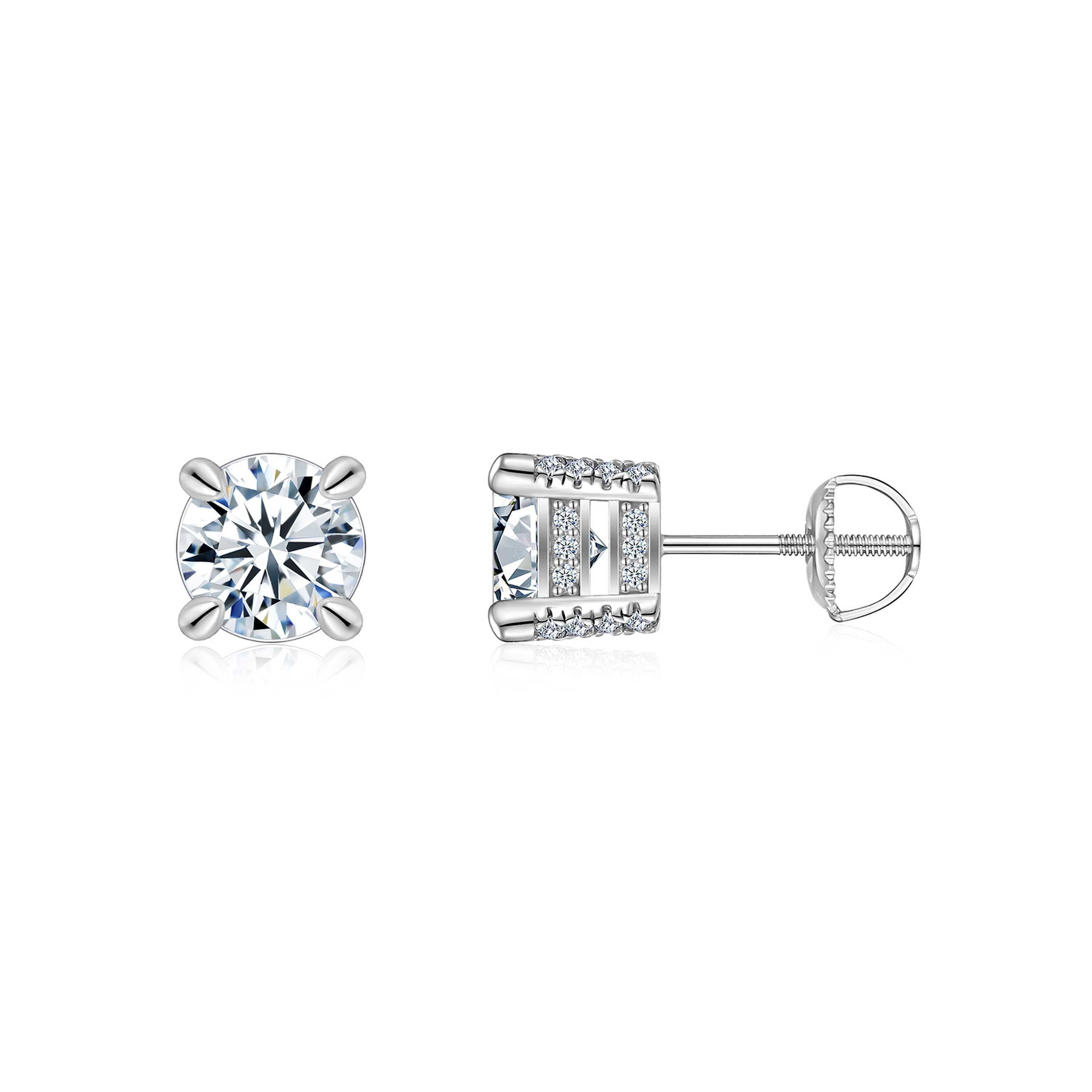 S925 Boucles d'oreilles en argent moussanite Sterling