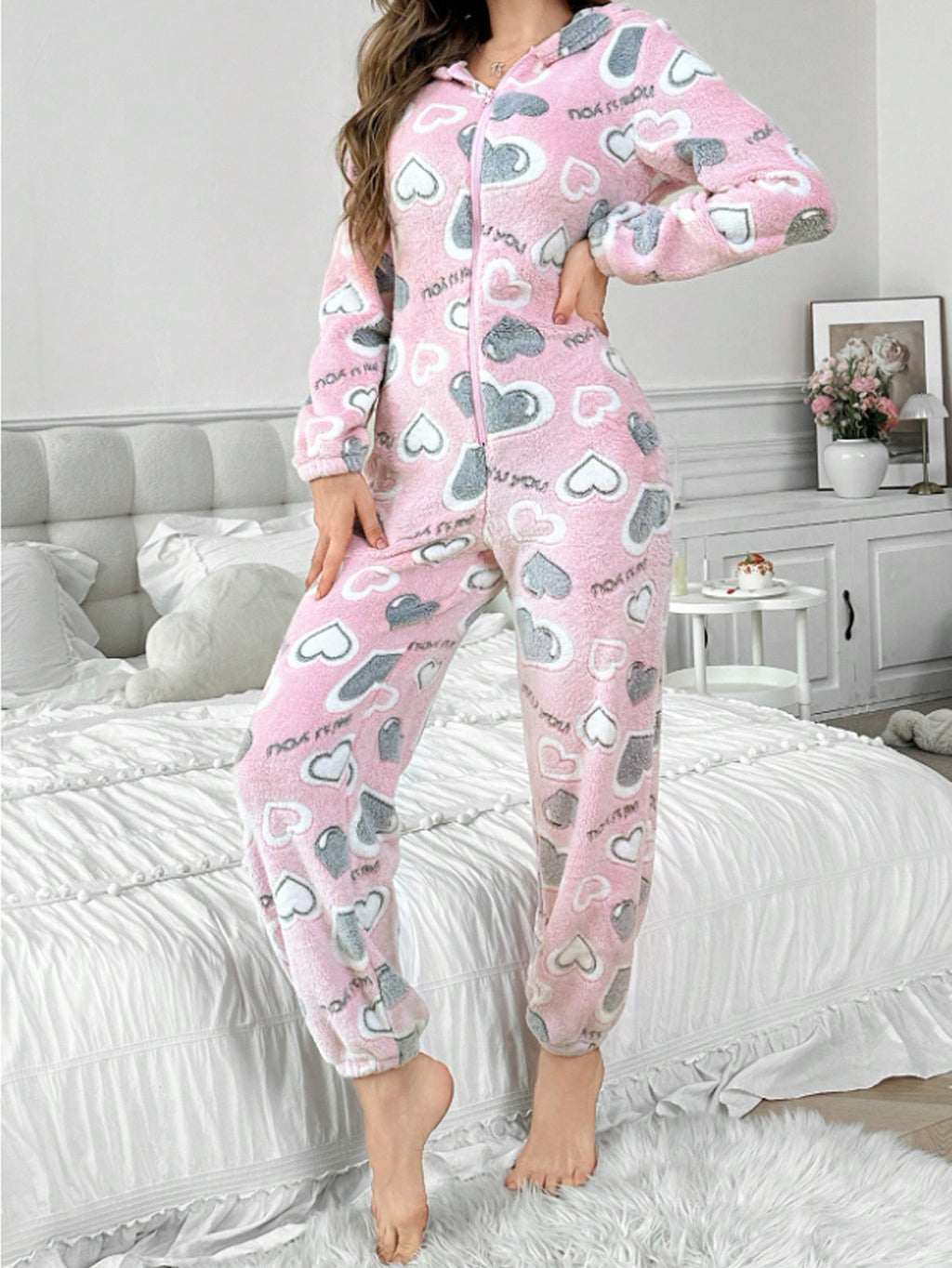Pyjama en peluche Onesie avec body tendance pour la maison