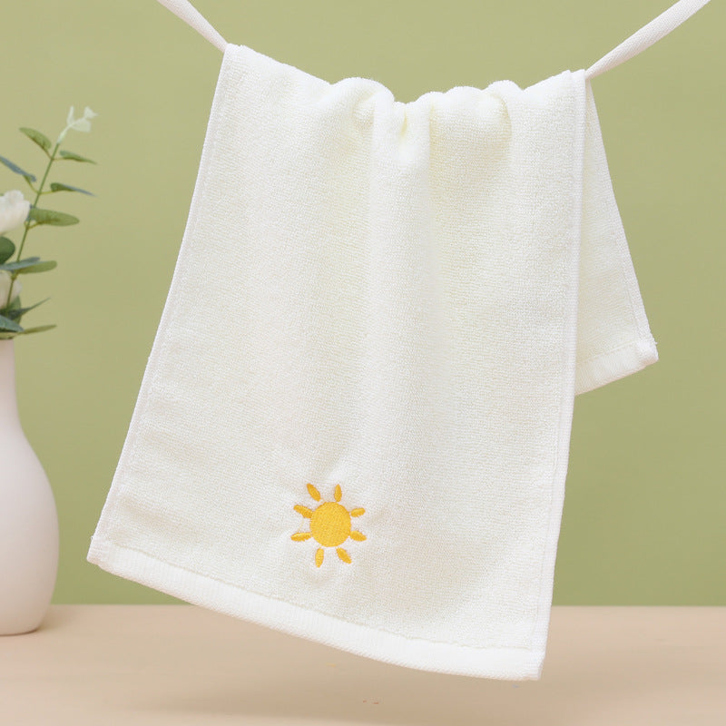 Cute Kids Solid Color Cotton Absorbent Washbasin Towel