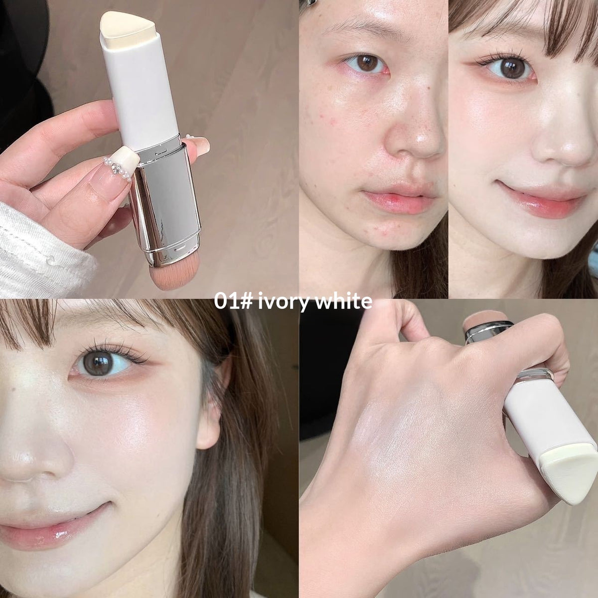 Dual-Head Natural Concealing Contouring Brightening Long-Lasting Foundation Cream