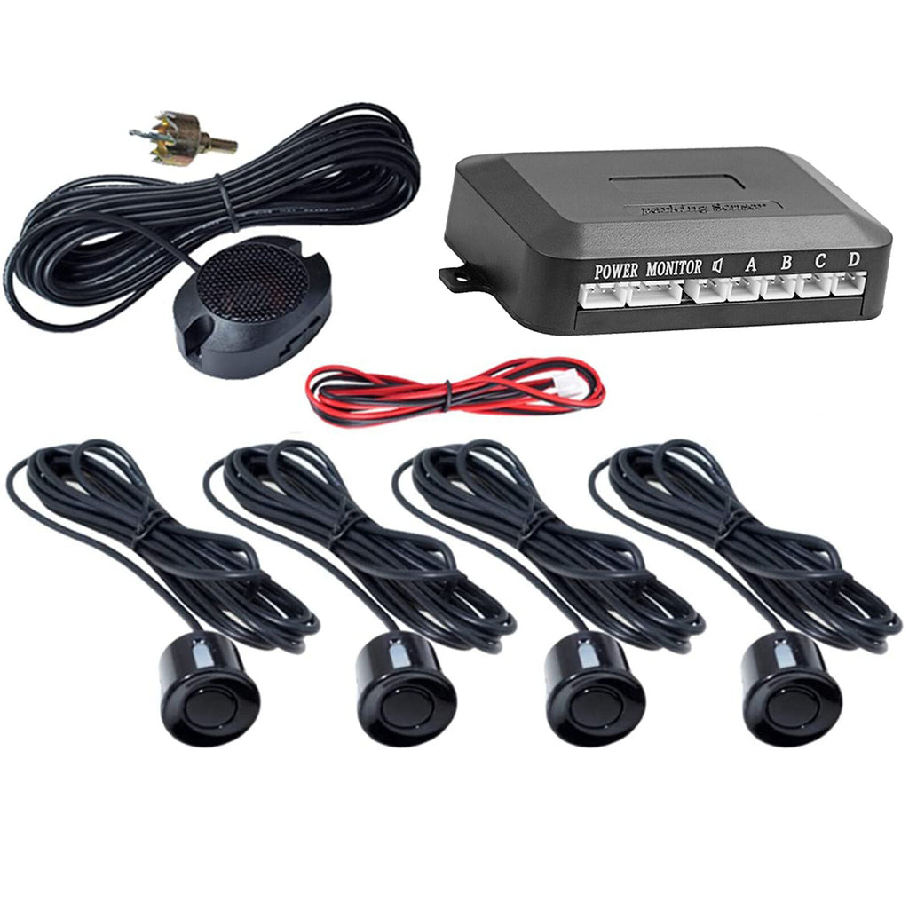 4 capteurs d'aide au stationnement 12V PDC Kit de capteur de stationnement inversé avec alarme et perceuse