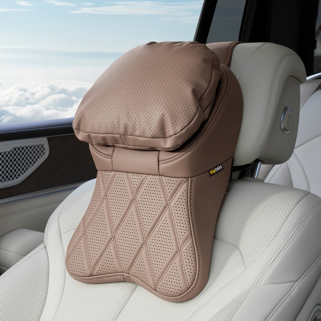 Porte-tête en cuir résistant aux taches de voiture Oreiller Coussin de soutien pour la conduite
