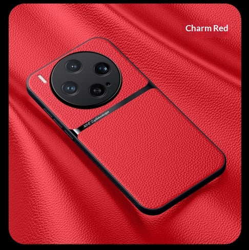 Lumière de luxe cuir-grain magnétique de voiture Lens-Cover Full-Body Drop-Resistant Protecti