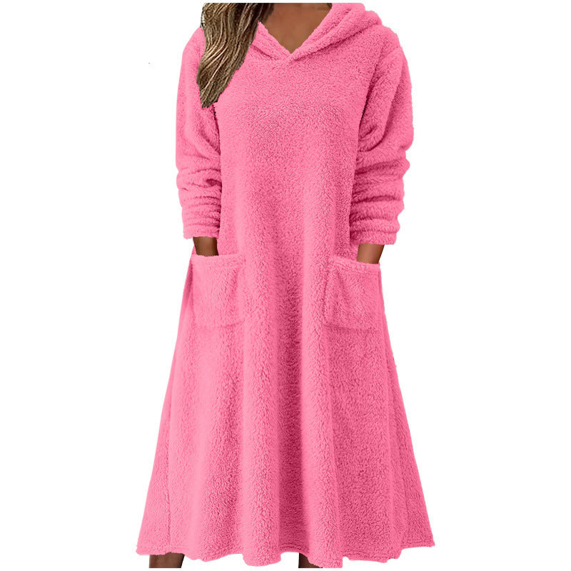 Robe à capuche à manches longues décontractée