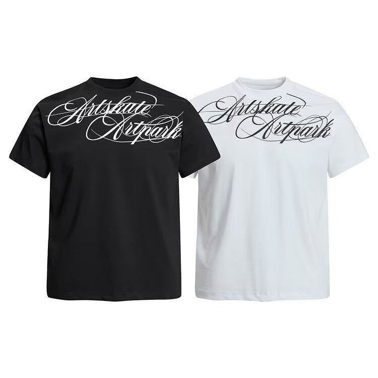 T-shirt manches courtes homme avec impression de lettre personnalisée