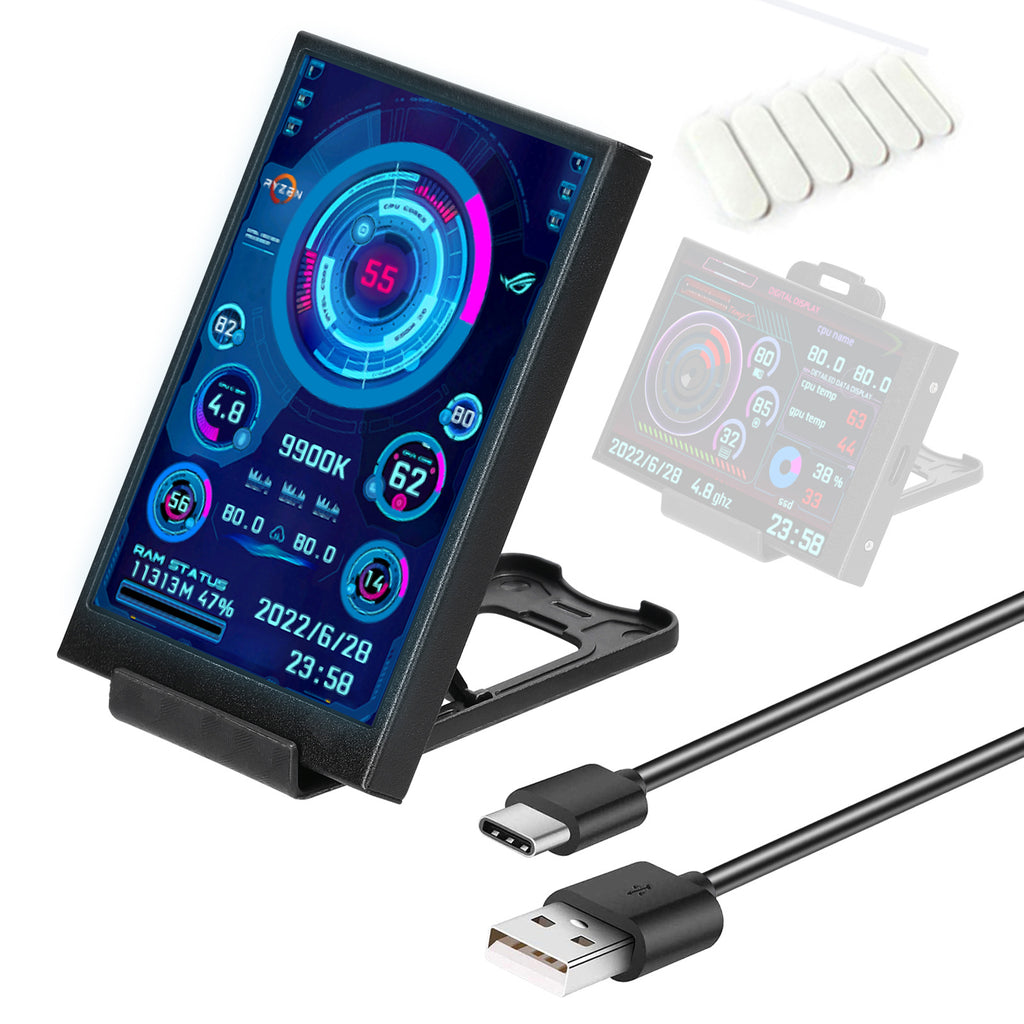 Ordinateur 3,5 pouces petit écran secondaire IPS Full View moniteur de châssis USB