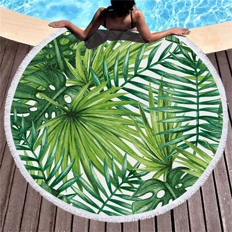 Serviette de plage imprimée ronde
