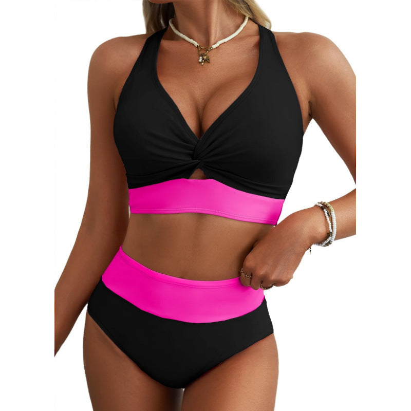Ensemble de bikini pour femmes Top devant-Twist avec maillot de bain Lily Print