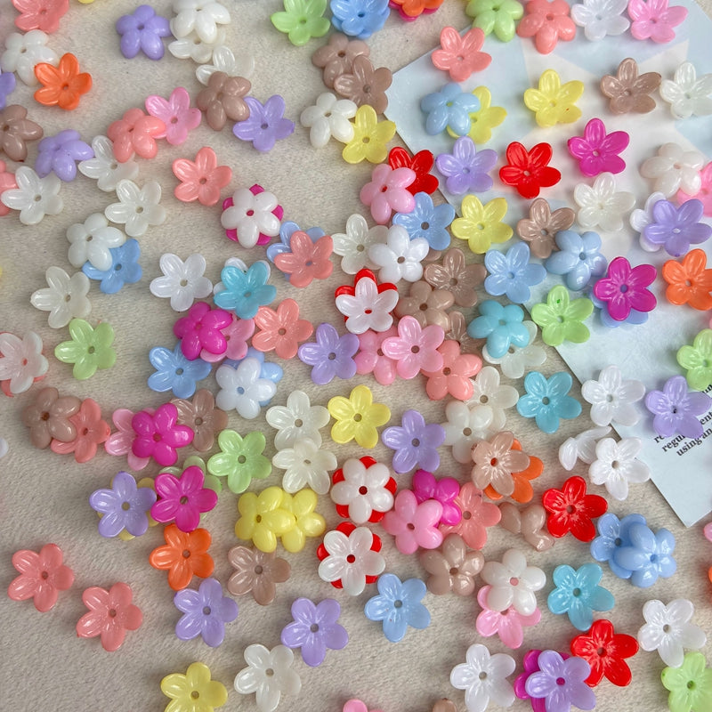 Perles de fleurs 5-Petal Acrylique
