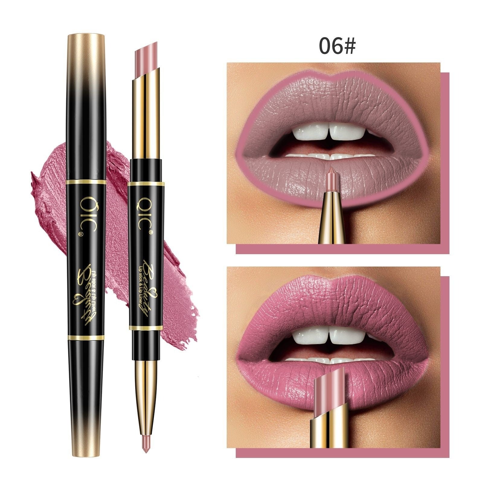 2-en-1 Stylo rouge à lèvres imperméable à l'eau