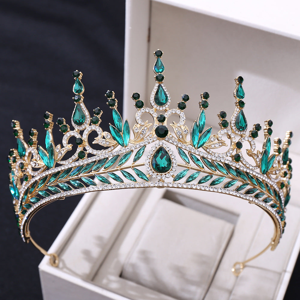 Tête de mariée Hair Hoop Set cristal baroque grande couronne