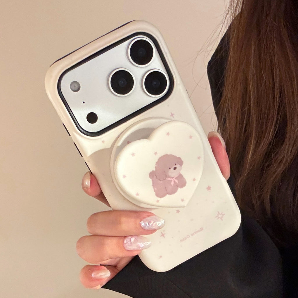 Buttercream Teddy Magnetic Bracket Phone Case Film