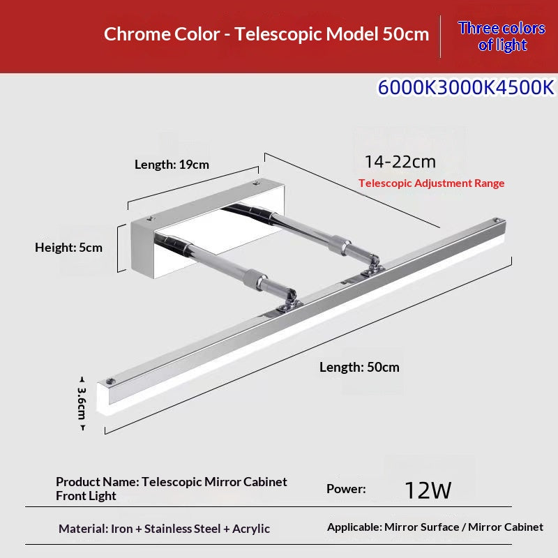 LED miroir rétractable maquillage mur lumière de remplissage