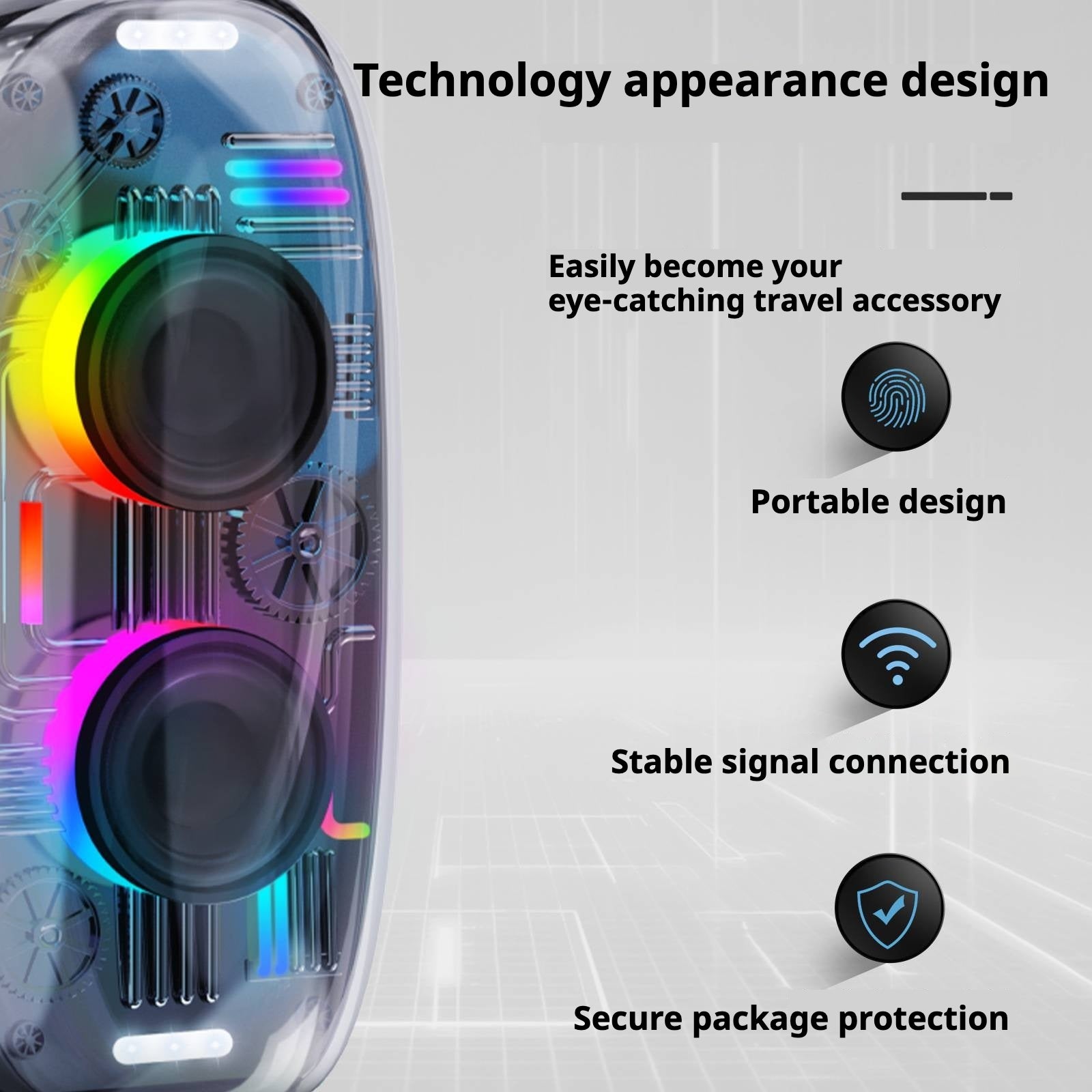 KP-825 Haut-parleur Bluetooth Best-Selling Cool RGB Éclairage ambiant Poignée extérieure portable Wa