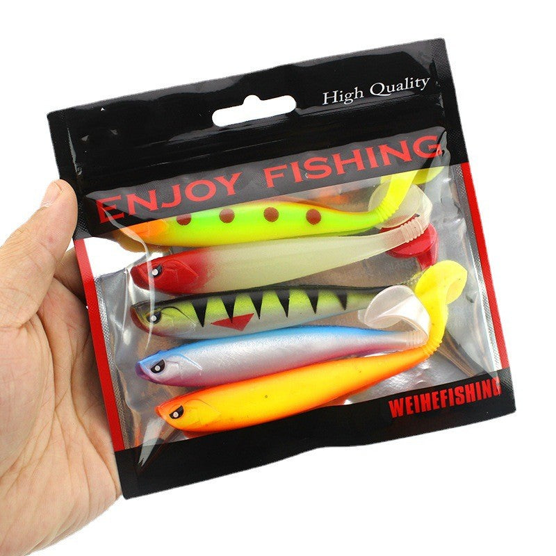 Poisson doux à queue en T 12cm 10g avec des rainures sur le dos en PVC