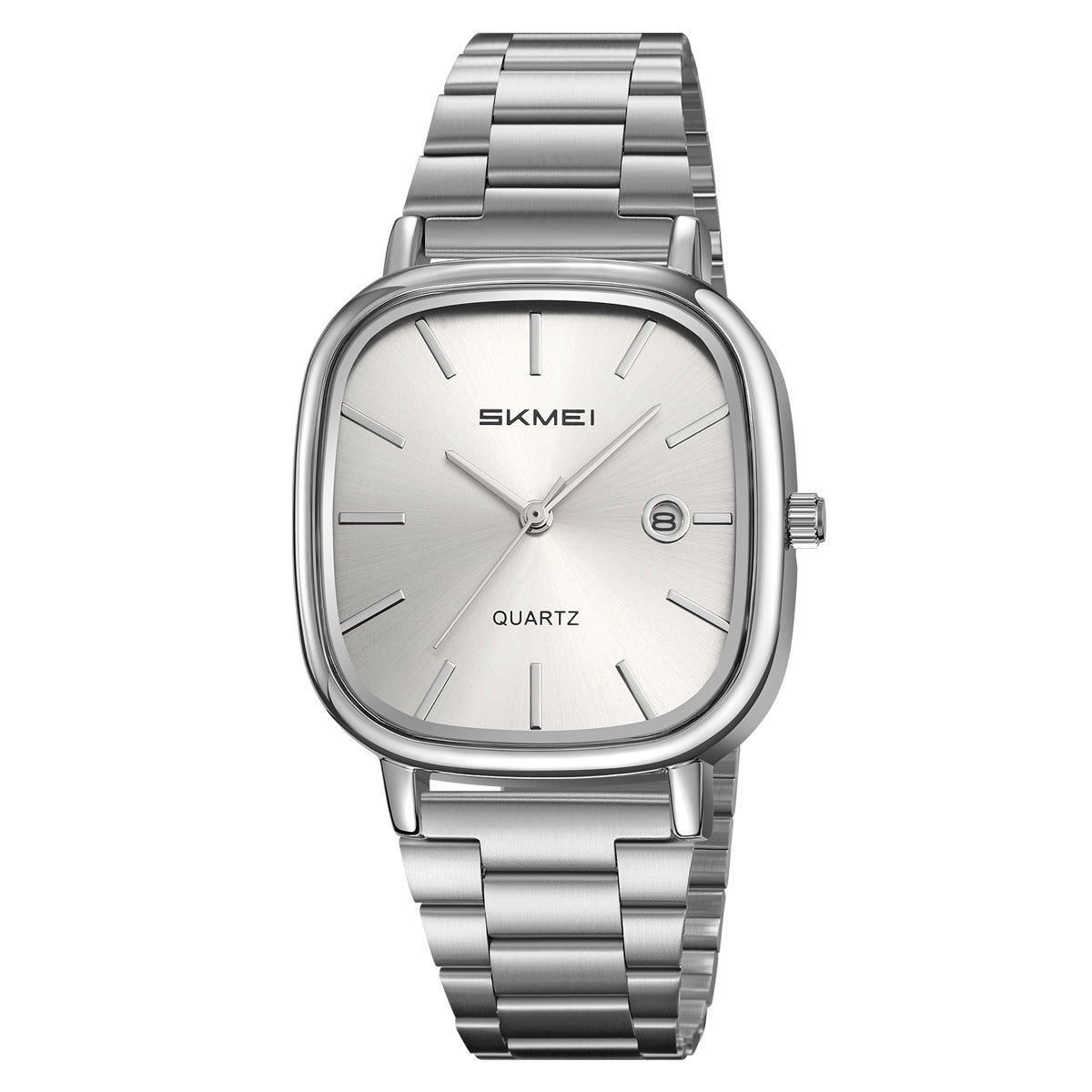 Montre Retro Square-quartz Hommes Business bracelet en acier Calendrier Wristwatch