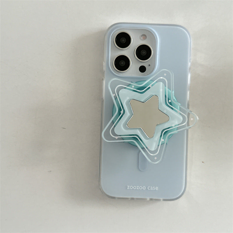 Magnetic jaune et bleu étoile étui de protection de téléphone cartoon