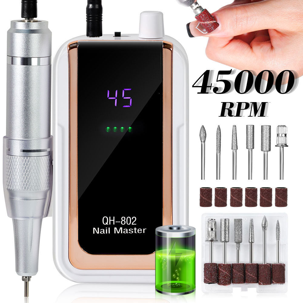 45,000 RPM perceuse de ongles électriques avec moteur sans brosse pour enlèvement de gel