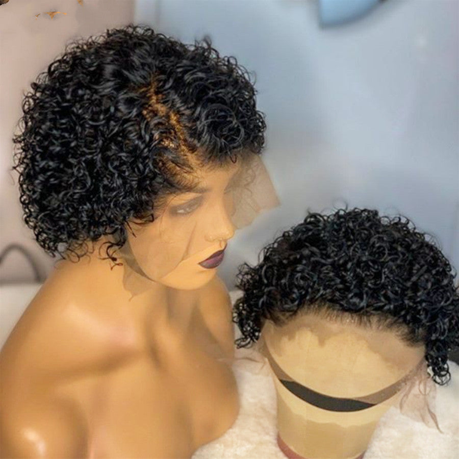African petit cheveux bouclés court noir